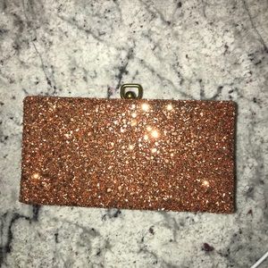 J. Crew glitter box clutch